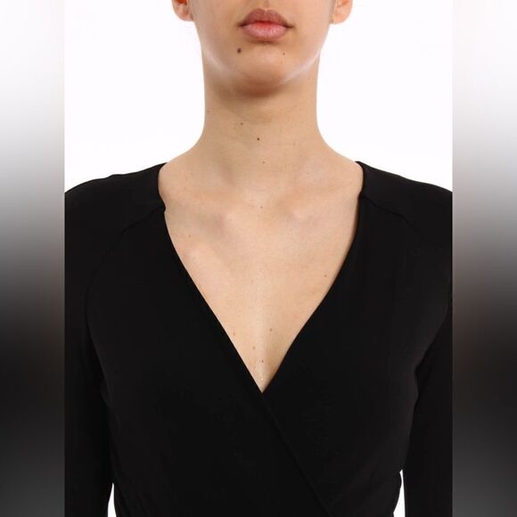 Diane Von Furstenberg Mini Dress Black Embroidered Floral Jewel Size 4 - Picture 9 of 16